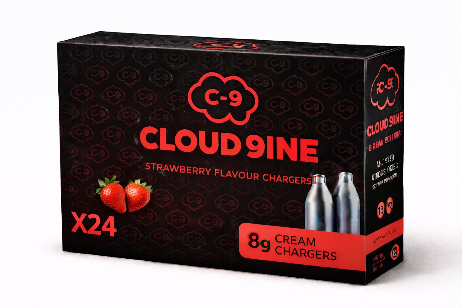 CLOUD 9INE premium Strawberry flavour infused cream chargers